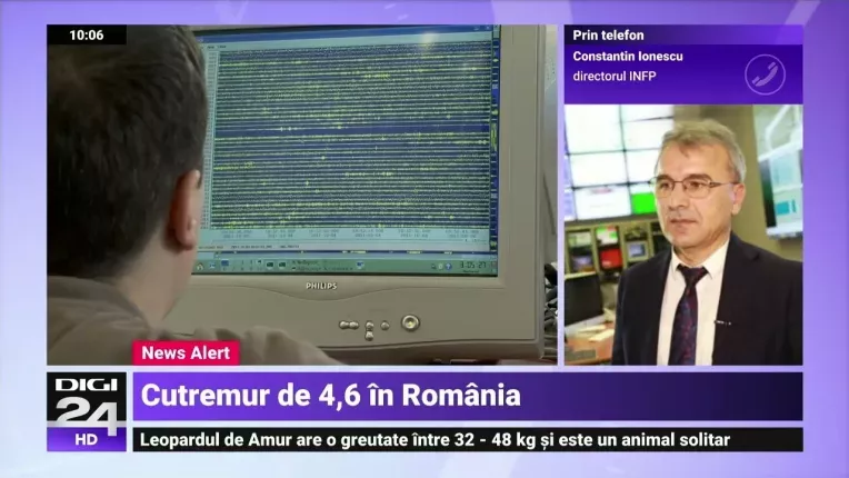 Cinci cutremure produse in Romania in numai doua ore. Cel mai puternic a fost de 4,6